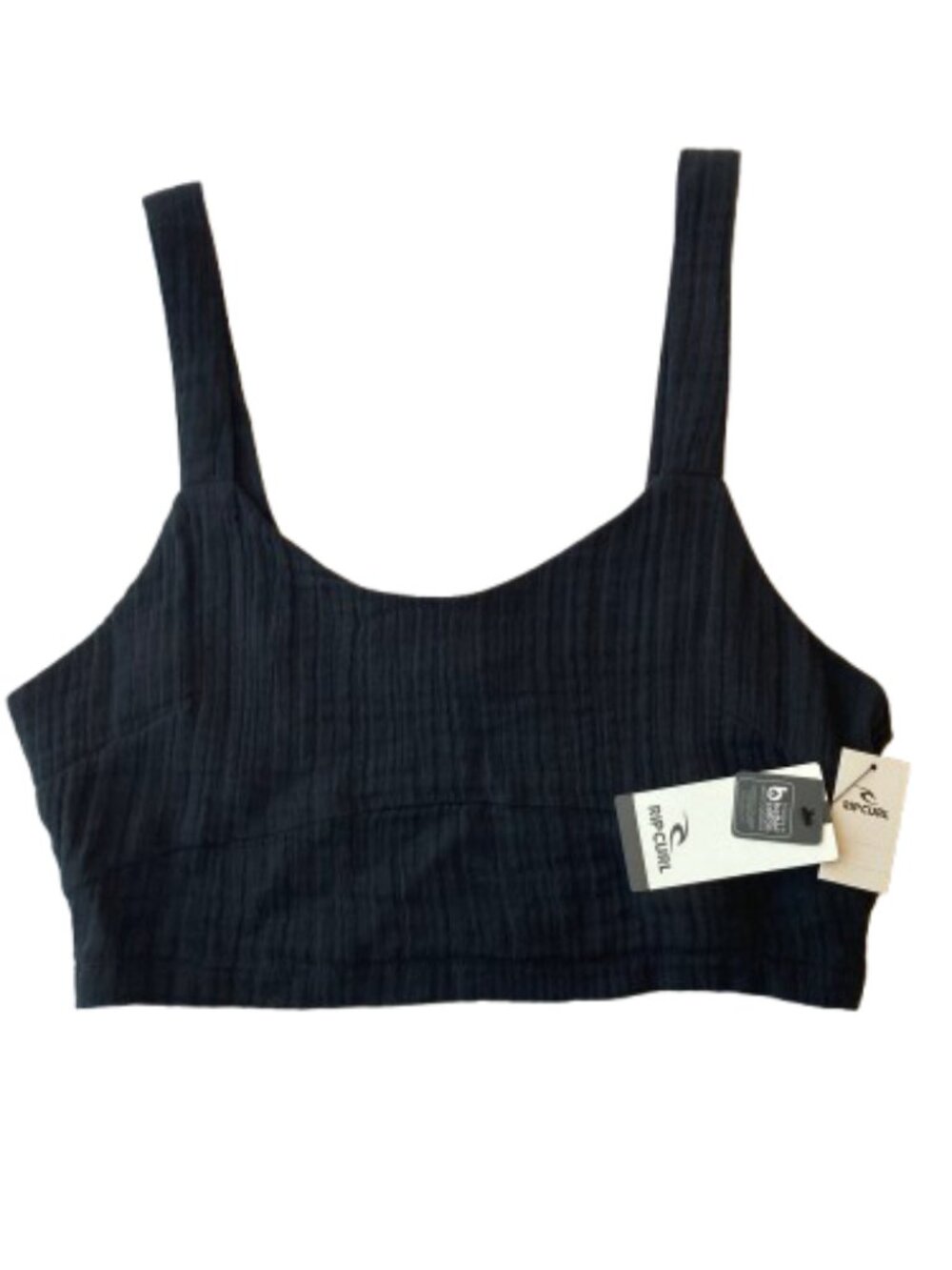 Rip Curl Premium Surf Crop Top Cotton Womens Juniors Small S Black NWT